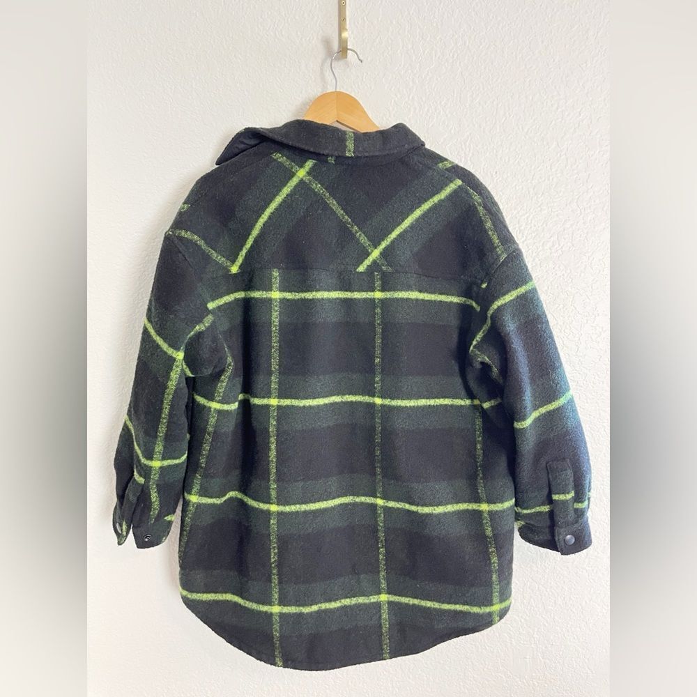 Zara Tartan PLAID PADDED OVERSHIRT lined wool Shacket Small - Picture 8 of 11